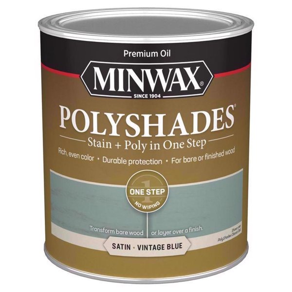 Minwax Polyshades Semi-Transparent Satin Vintage Blue Oil-Based Polyurethane Stain and Polyurethane 613944444